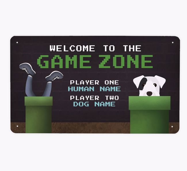 Game Zone: Personalized {breedFullName} Metal Sign